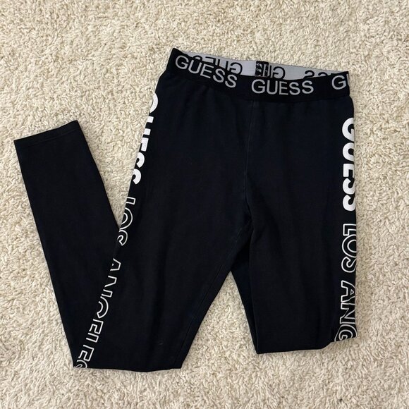 Black Guess Girls Leggings Size 12 - Picture 1 of 3